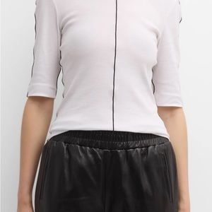 Rosetta Getty Contrast Seam Short-Sleeve Rib Jersey White T-Shirt Size Small NWT